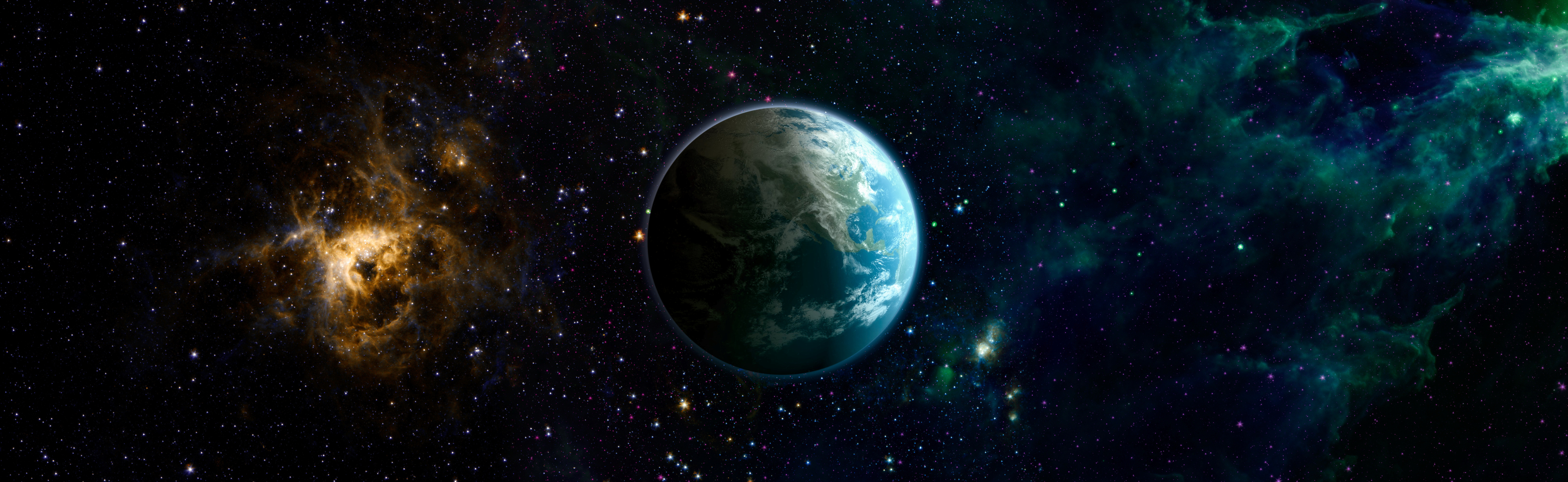 Planet Earth in Dark Outer Space. View of the Earth from the Moo