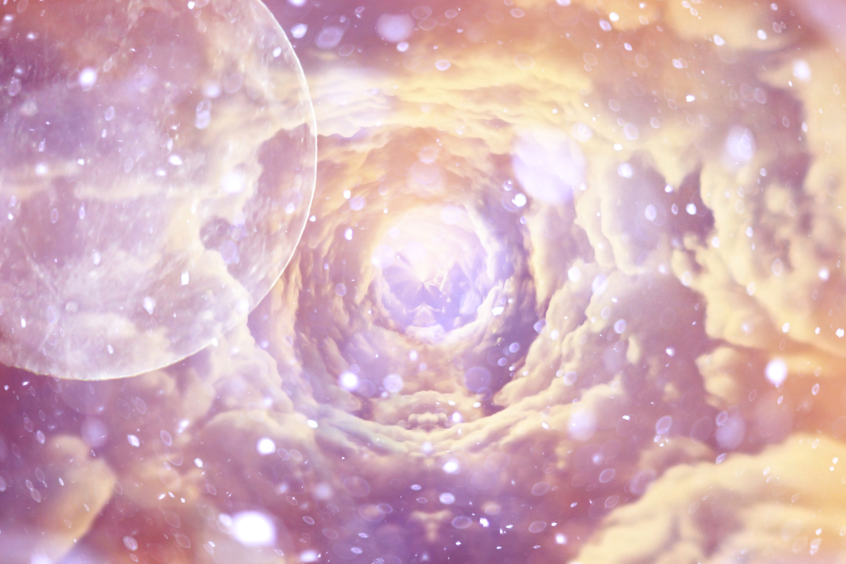 Tunnel from Clouds Background Texture Watercolor Fairy-Tale Desi